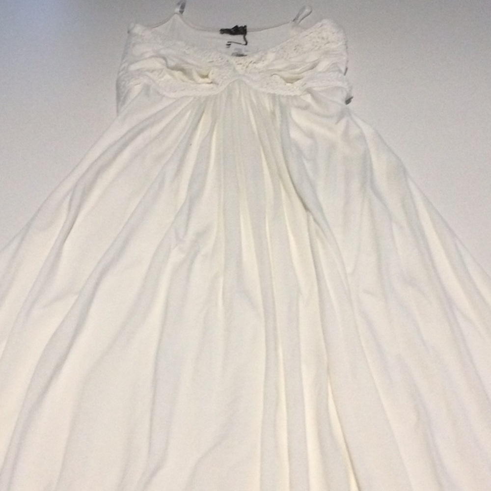 Sky Strapless White Summer Long Dress